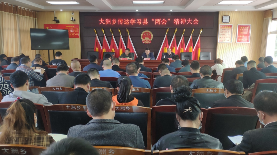 大洲乡传达学习平江县“两会”精神