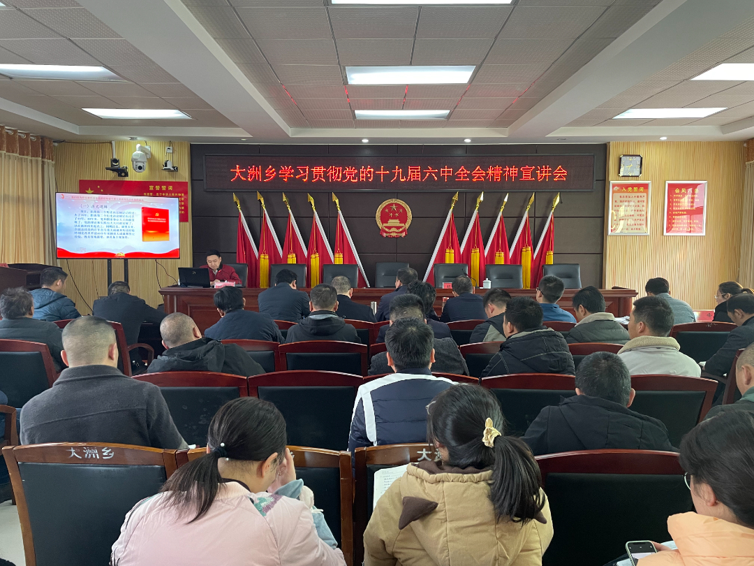 大洲乡召开学习贯彻党的十九届六中全会精神宣讲会