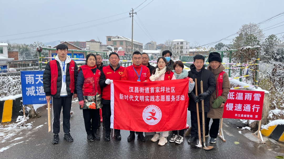 汉昌街道：以“雪”为令 组织开展铲雪除冰文明实践志愿服务活动