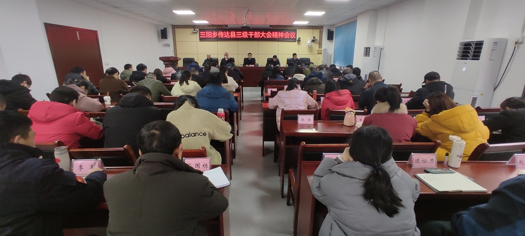 三阳乡召开传达全县党政负责干部大会精神会议