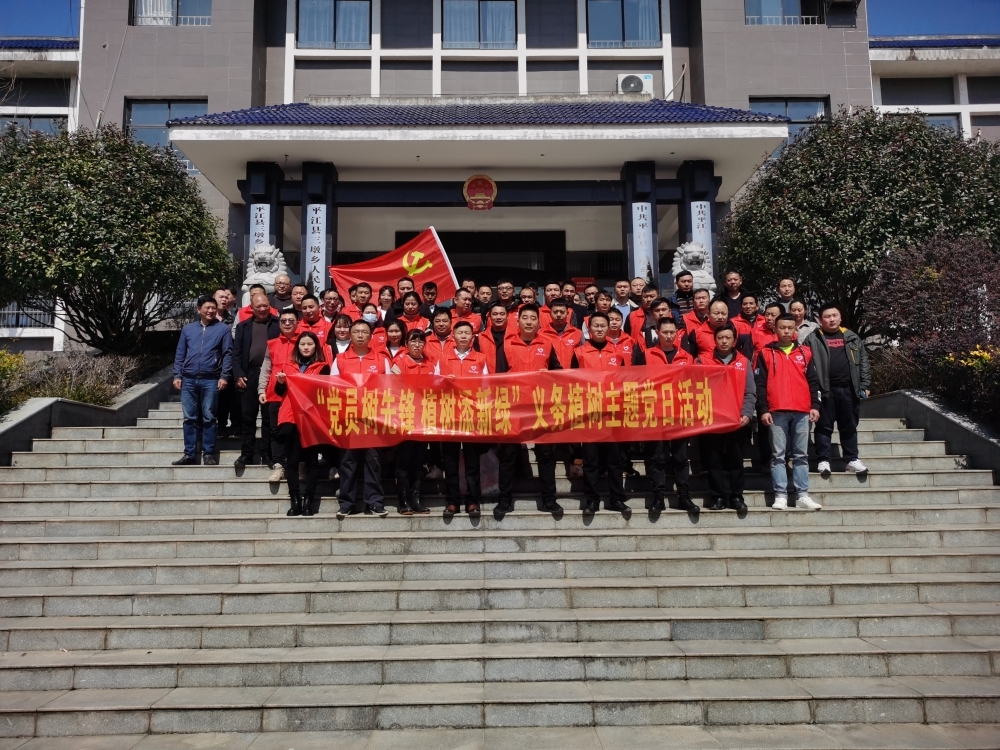 【主题党日】不负春光添新绿，“油海三墩”党旗红——三墩乡政府机关党支部组织开展义务植树党员活动