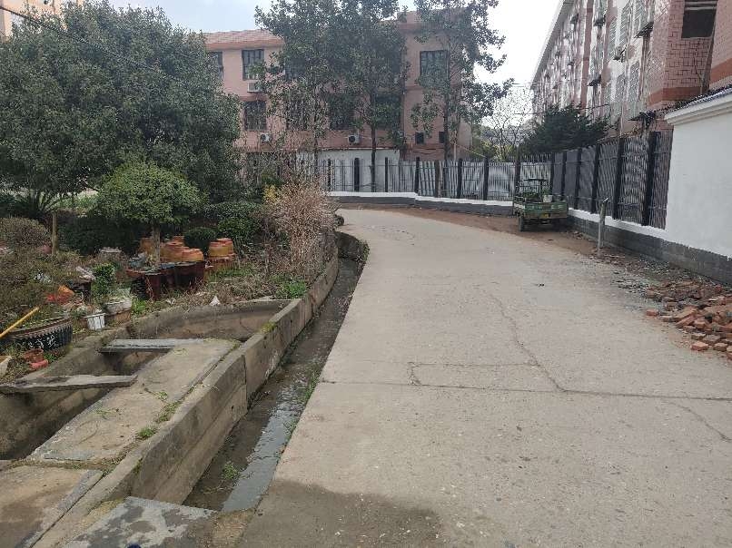 启明学校围墙背黑臭水沟