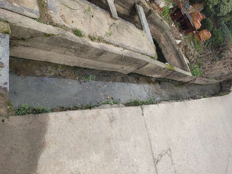 启明学校围墙背黑臭水沟