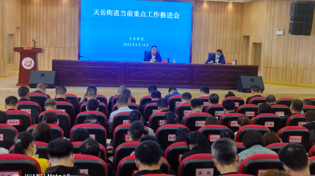 加压加力 抓实抓细 奋力实现首季开门红——天岳街道召开当前重点工作推进会