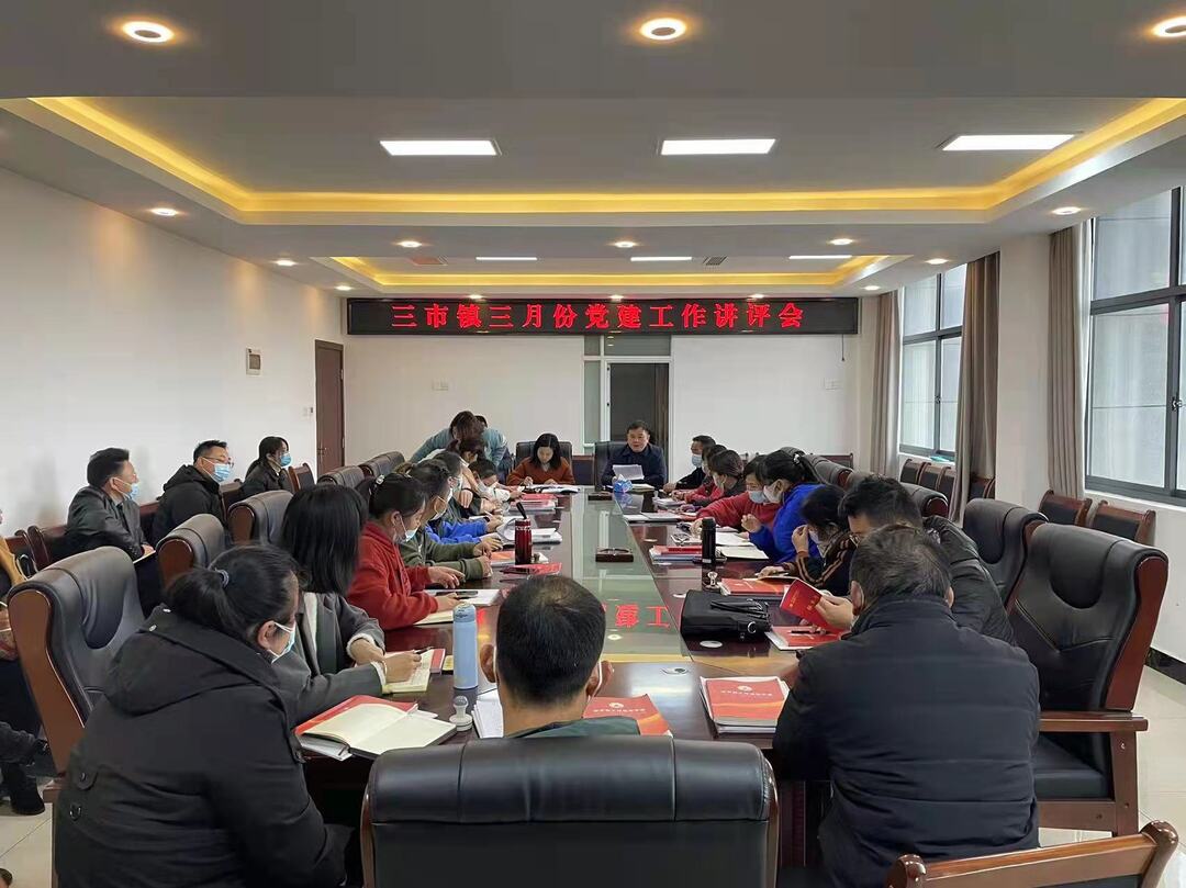 【抓重点 严要求 巧用力】——三市镇召开2022年第一季度党建工作讲评会