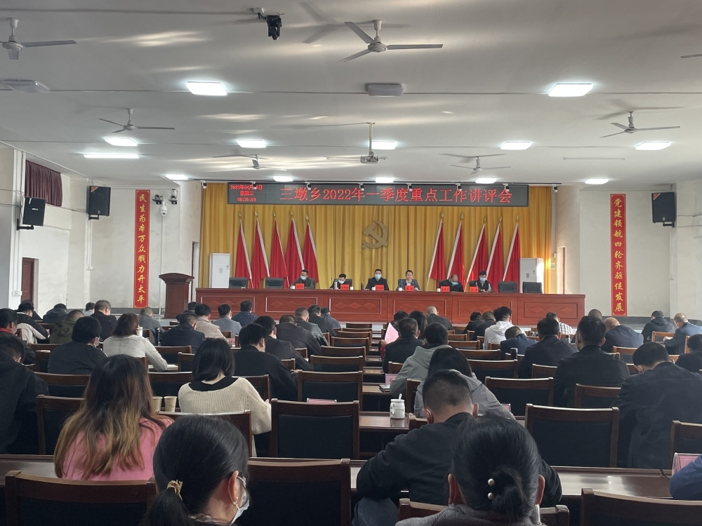 锚定目标不放松，铆足干劲再发力——三墩乡召开2022年一季度重点工作讲评会
