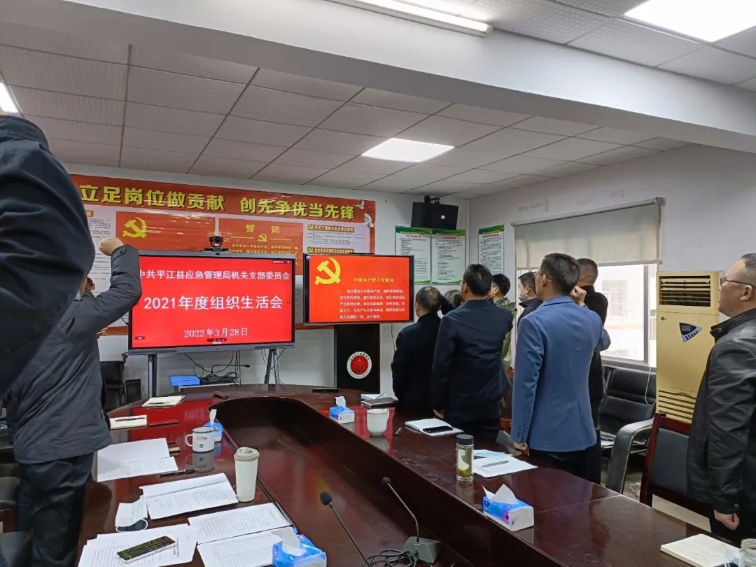 中共平江县应急管理局机关支部召开2021年度组织生活会