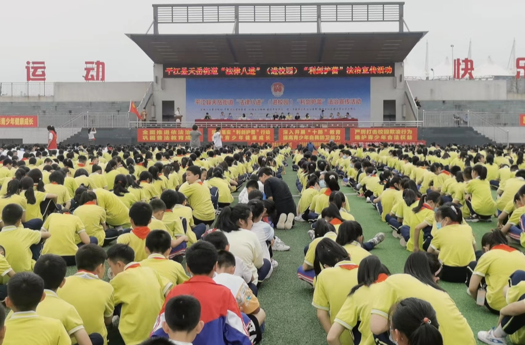 法治进校园 平安护成长 —天岳街道开展“法律八进”（进校园）、“利剑护蕾”法治宣传活动