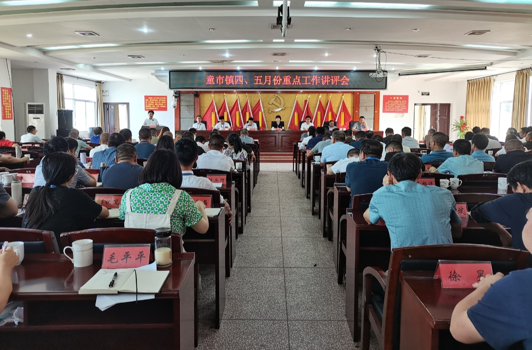 “晒”工作，“细”讲评，乘风破浪再发力——童市镇召开四、五月份重点工作讲评会