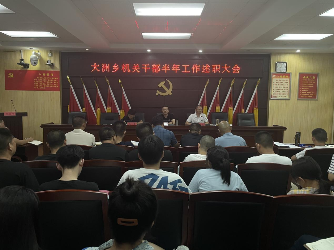 回顾总结明思路，乘风破浪再起航——大洲乡召开2022年机关干部半年述职大会