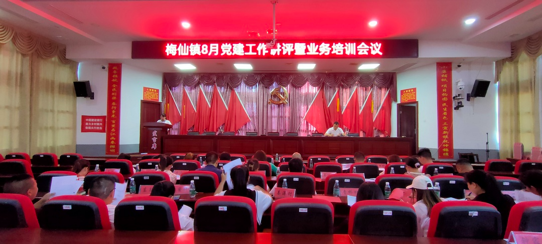 讲评促提升，学习明方向，梅仙镇召开党建工作讲评暨党建业务培训会