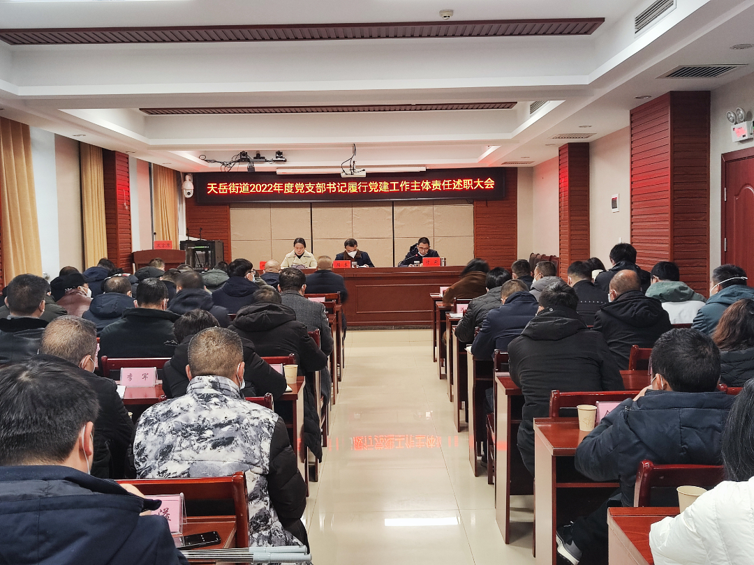 晒答卷 谱新篇 种好基层党建“责任田”——天岳街道召开2022年度党支部书记履行党建工作主体责任述职评议大会
