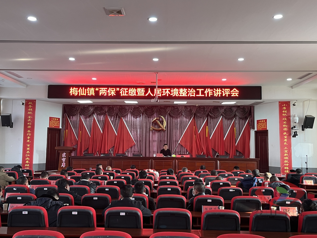 梅仙镇召开“两保”征缴暨人居环境整治工作讲评会