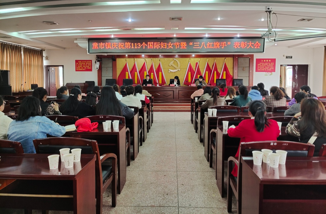 巾帼心向党，奋发新征程丨童市镇召开庆祝第113个国际妇女节暨“三八红旗手”表彰大会