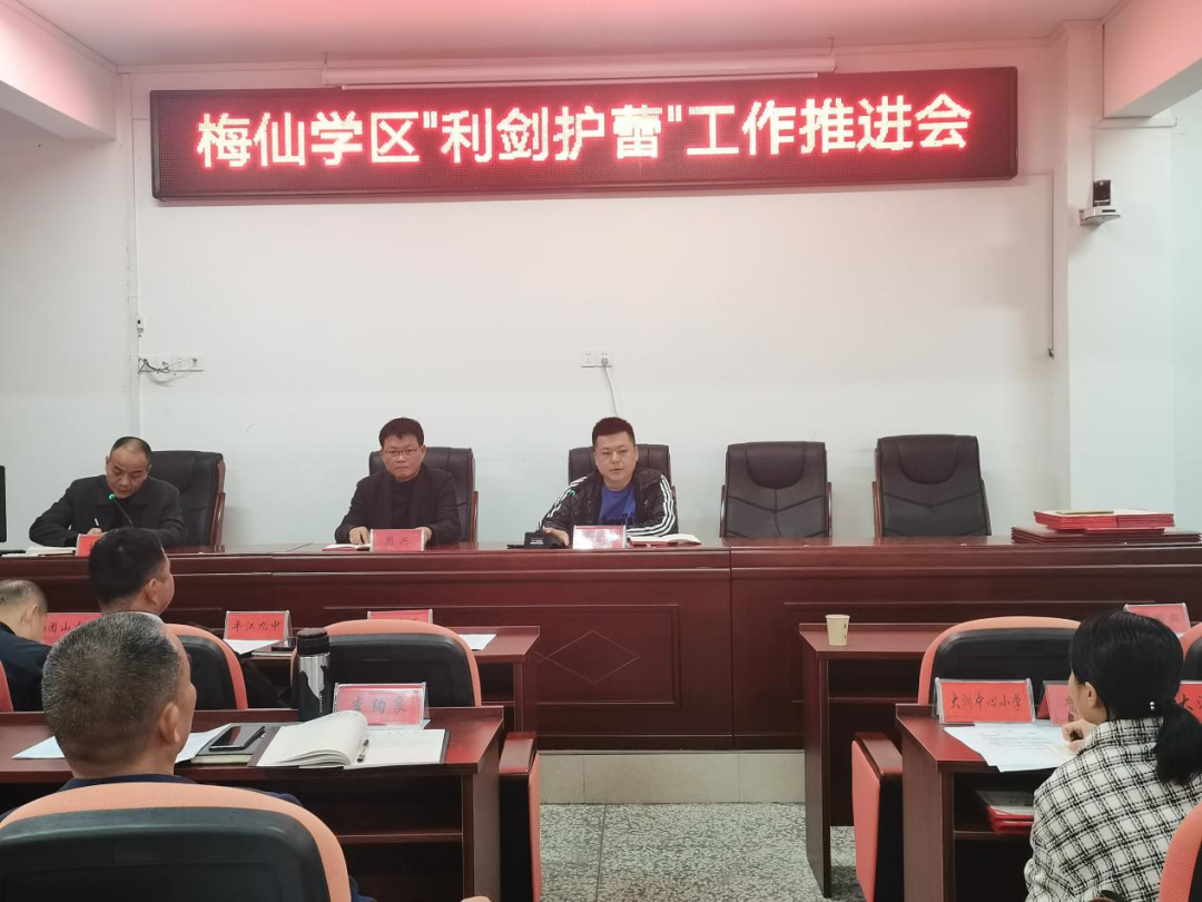 梅仙镇“利剑护蕾”进行时系列行动（四）---梅仙学区召开“利剑护蕾”专项整治工作推进会
