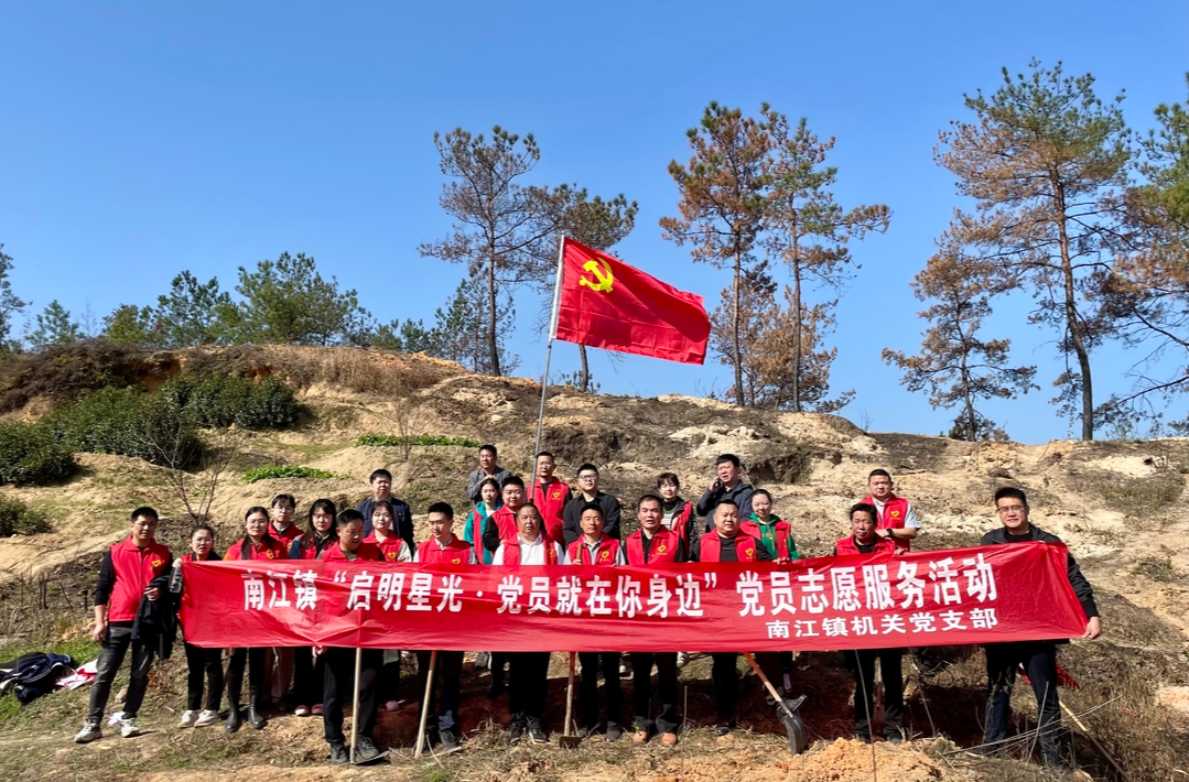 文明创建风正劲⑥丨用“志愿红”点亮“青山绿” 南江镇植树造林正当时