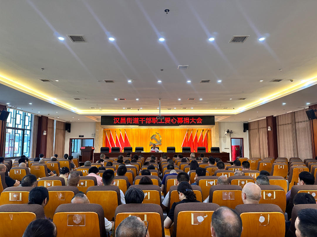 同担风雨，情暖汉昌！汉昌街道开展干部职工爱心捐款大会