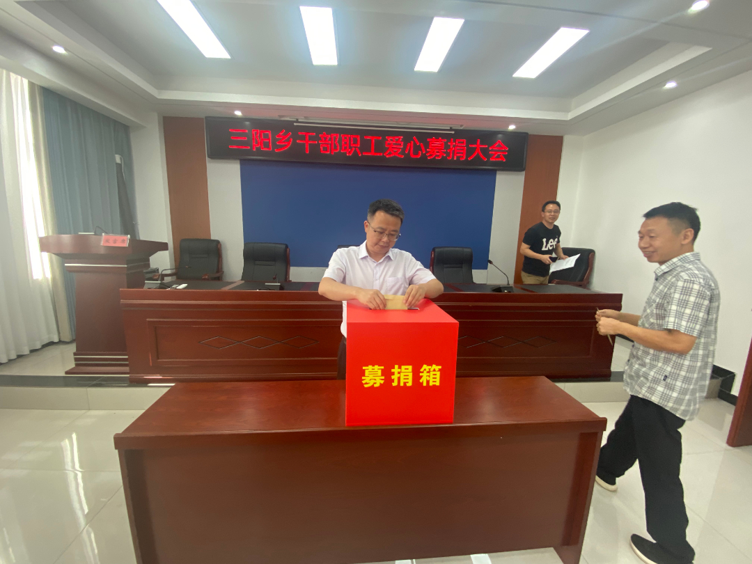 涓滴成海 情暖三阳丨三阳乡举办干部职工爱心捐款活动
