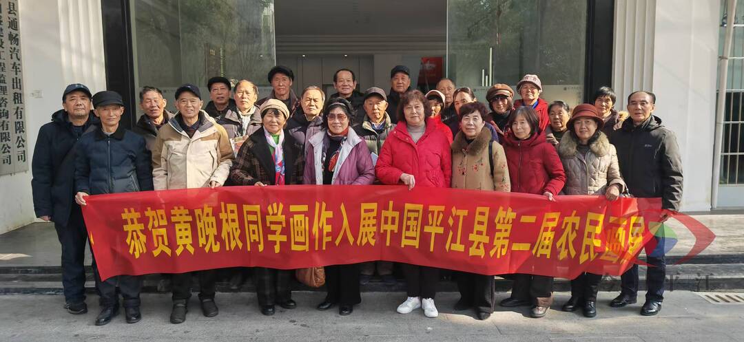 平江一中校友盛赞平江农民画展