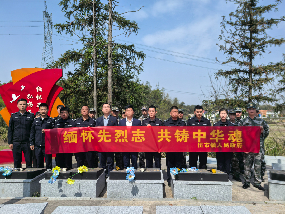 伍市镇开展清明烈士公墓祭扫活动